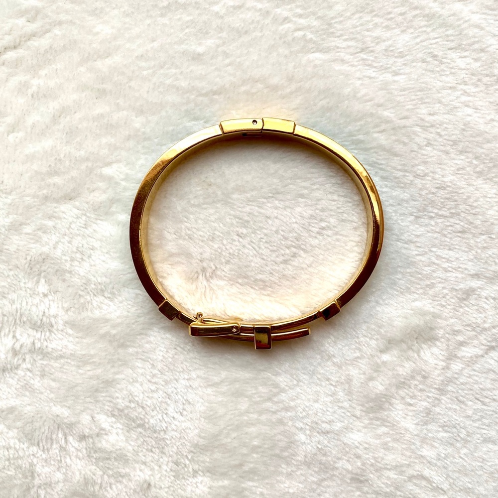 Michael Kors Gold Buckle Bracelet with Teal Enamel - Picture 2 of 8